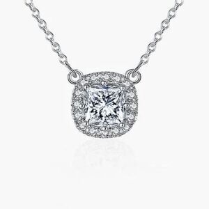 2/$40 Stunning Square CZ Necklace - Ladies Elegant Square Necklace